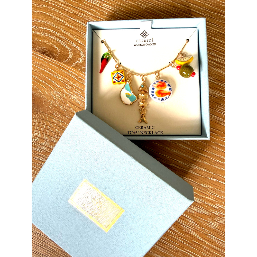 Atterri Summer Ceramic Charm Necklace, NEW